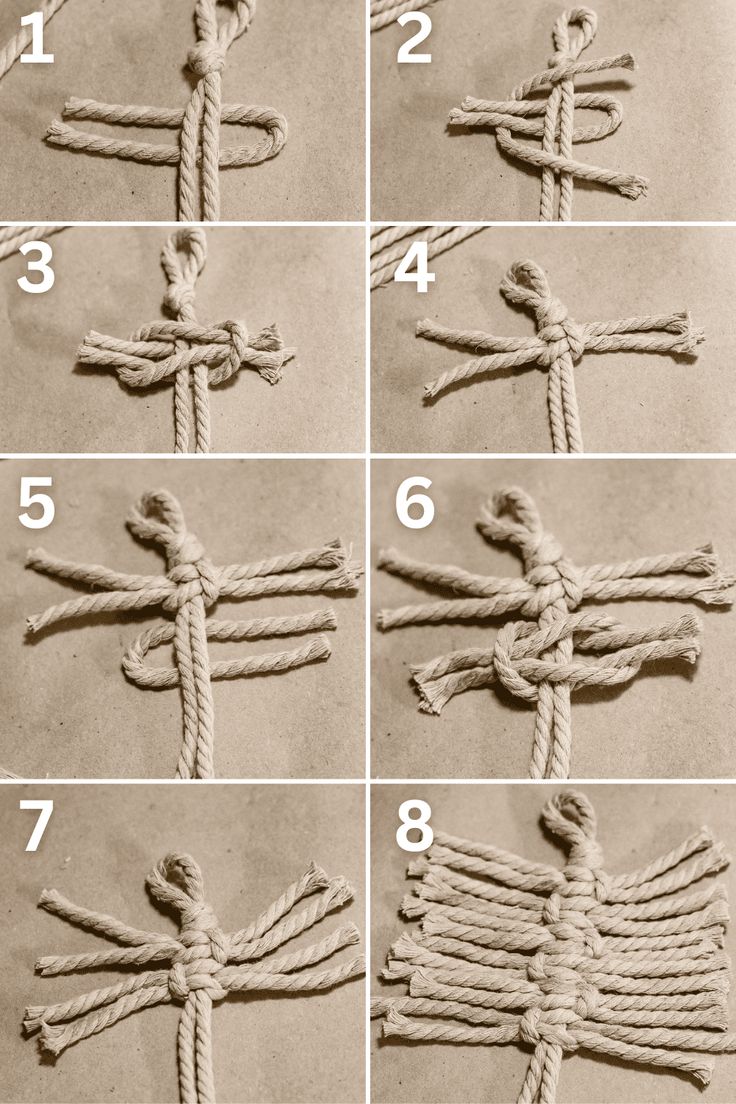 instructions to make a cross out of rope