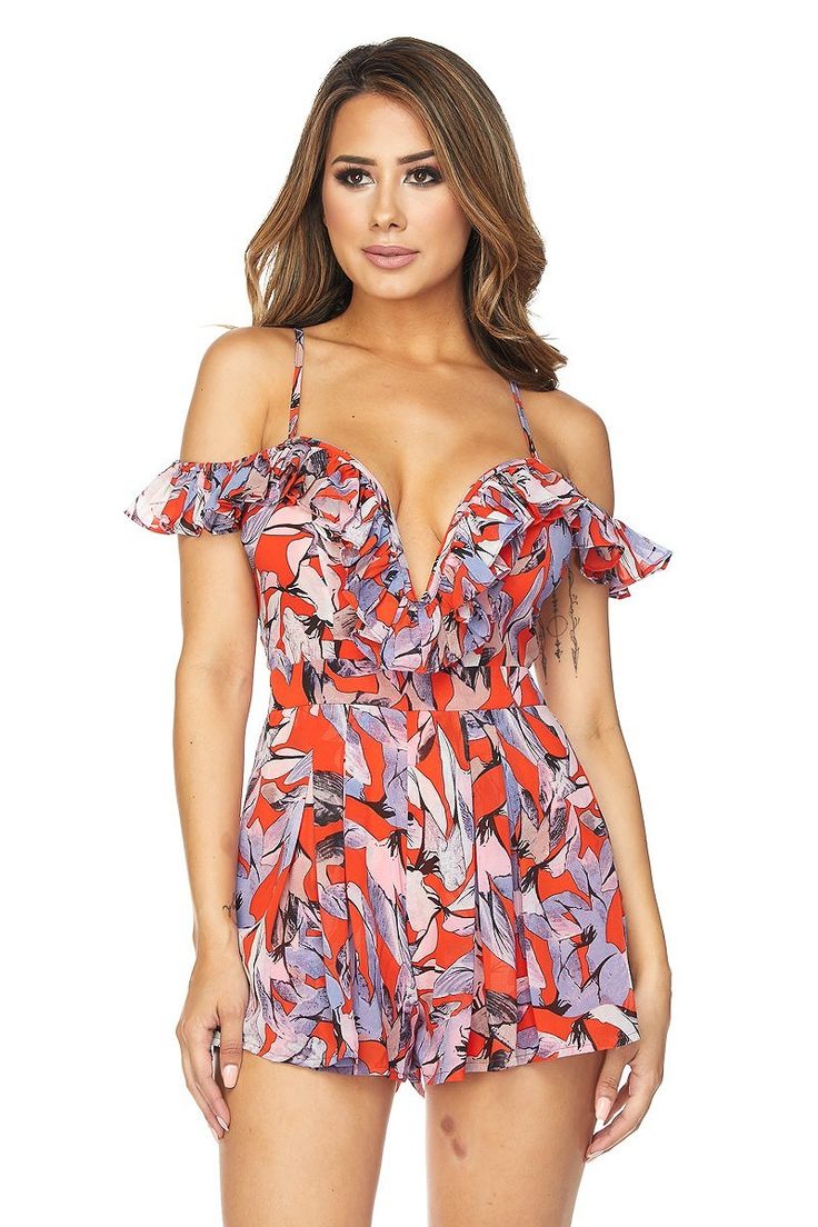 Sexy romper with a variety of colors to set off a perfect pair of heels or sandal during a nice hot summer vacation! Orange Romper, Bahama Mama, Silver Gown, Flannel Outfits, Latex Leggings, Wool Flannel, Online Shopping Clothes, Hot Summer, Summer Vacation