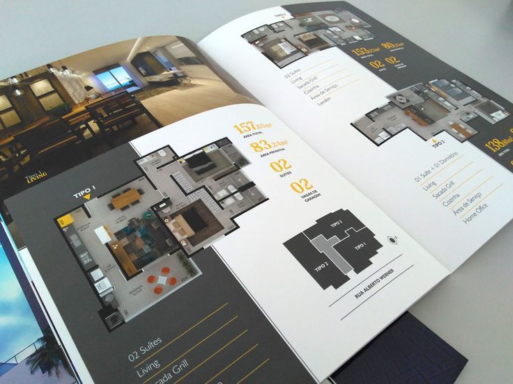 an open brochure showing the layout of a house