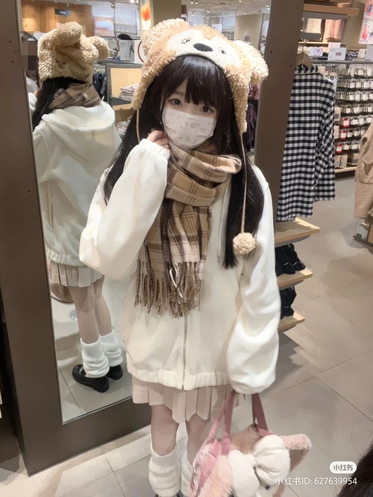 Save and follow ~♡ Kawaii Outfits For Winter, Japanese Date Outfit, Winter Outfits Kawaii, Japanese Girl Outfits, Kuromi Aesthetic Outfit, Cute Japanese Outfits, Cute Rainy Day Outfit, Kawaii Winter, Kawaii Outfit Ideas