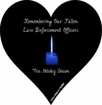 a black heart with the words, remembrance our fallen law enforcement officers this holiday season