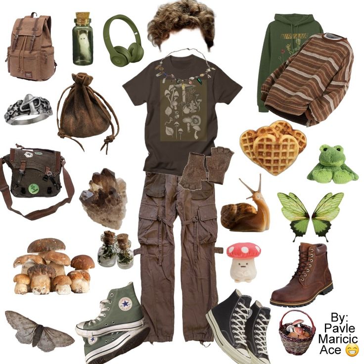 Goblincore Outfit Nature Aesthetic Clothes Male, Men’s Fairycore, Crowcore Outfit Men, Forest Core Outfits Men, Goblincore Boy, Masculine Cottagecore Outfits, Goblin Core Outfit, Goblincore Fashion, Fairy Core Outfits