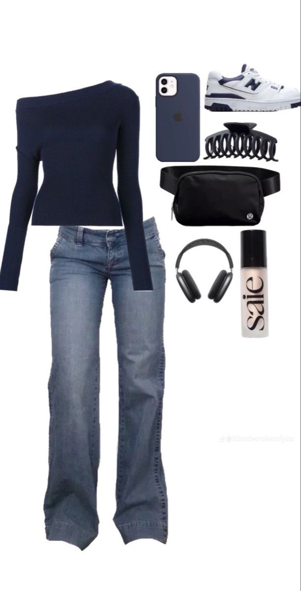 Chlotes Outfits Style, 2014 Aesthetic Outfits, Dark Colored Outfits, Outfits With Sweaters, Navy Blue Fits, Rainy Day Outfit For School, Downtown Outfits, Stockholm Style, Outfit Inspo Casual