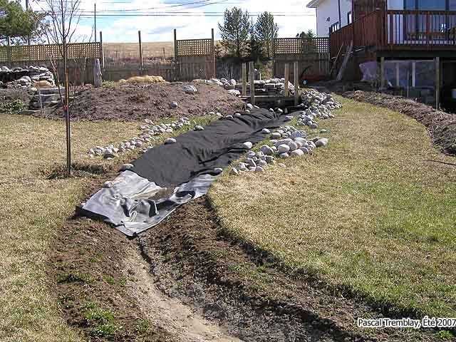 an image of a yard that is being worked on by someone who has fallen over