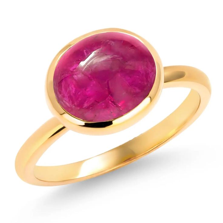 Burma Cabochon Ruby 4 Carat 14 Karat Yellow Gold Bezel Set Size 6 Ring For Sale at 1stDibs Gemstone Solitaire Ring, Cabochon Ruby, Sapphire Solitaire Ring, White Gold Solitaire, Bezel Set Ring, Gold Solitaire Ring, Sapphire Solitaire, Contemporary Ring, Yellow Gold Setting