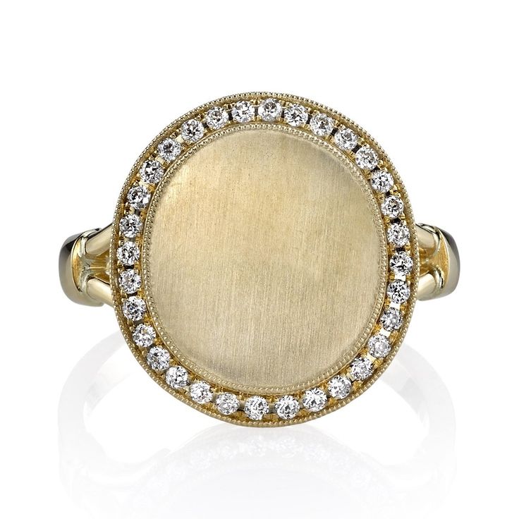 PAXTON - SINGLE STONE Diamond Signet Ring, Single Stone Ring, Engraved Initials, Gold Signet Ring, Single Stone, Stone Collection, European Cut Diamonds, Antique Diamond, One Ring