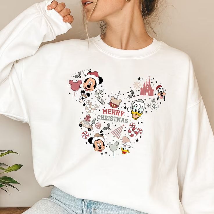 Disney Christmas 2022 Shirtchristmas Disneyland Shirts - Etsy Merry Christmas Disney, Christmas Sweatshirt Ideas, Disney Christmas Outfits, Christmas Disneyland, Disney Trip Outfits, Disney Outfits Women, Disney Christmas Shirts, Disney World Christmas, Cute Christmas Outfits