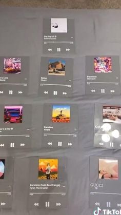 a display with many different pictures on it