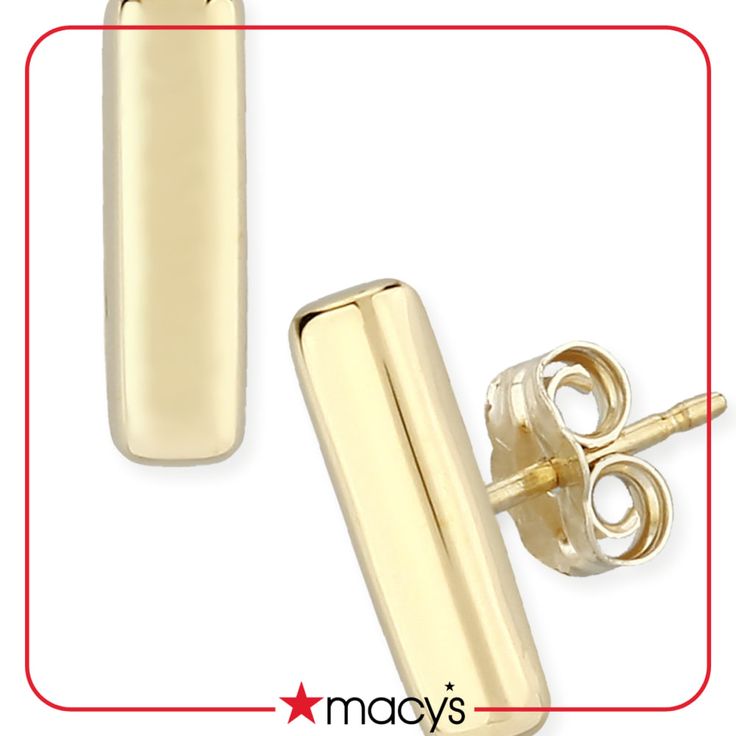 in stock Modern Yellow Gold Earrings From Macy's, Modern 14k Gold Jewelry From Macy's, Macy's Modern 14k Gold Earrings, Macy's Modern Yellow Gold Earrings, Modern Polished Earrings From Macy's, Macy's Modern Earrings With Polished Finish, Macy's Modern Polished Earrings, Modern Gold Earrings From Macy's, Macy's Fine Jewelry Earrings With Polished Finish