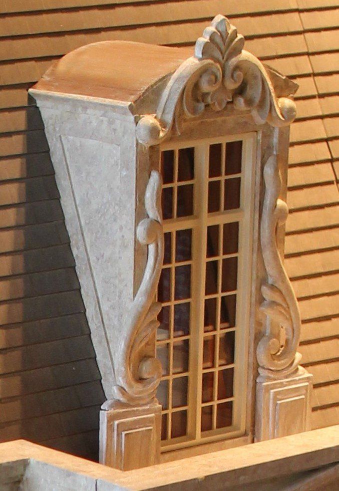 a small window on the side of a building