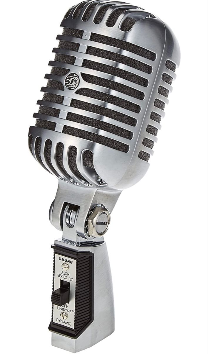 an old fashioned microphone is shown against a white background