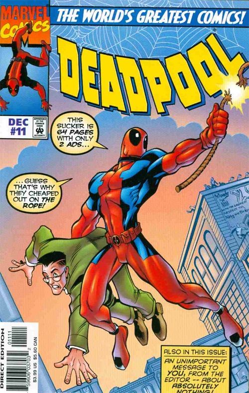 the cover to deadpool comic book