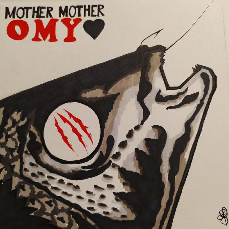 a close up of a drawing of a cat's eye with the word mother on it