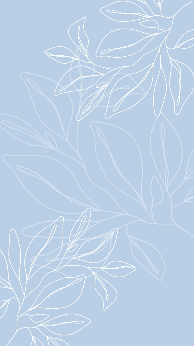 a blue background with white leaves on it