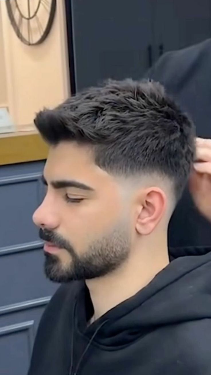 Man haircut Faded Haircut For Men Long Hair, Haircut For Men Short Fade, Short Hair With Mullet, Mullet Hairstyle Mens With Beard, Beard Fade Men, Short Hair Styles For Men Fade, Low Taper Fade With Beard, Fade For Short Hair, 2024 Men Hairstyle