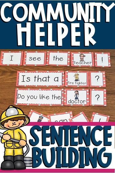 the community helper poster for sentence building