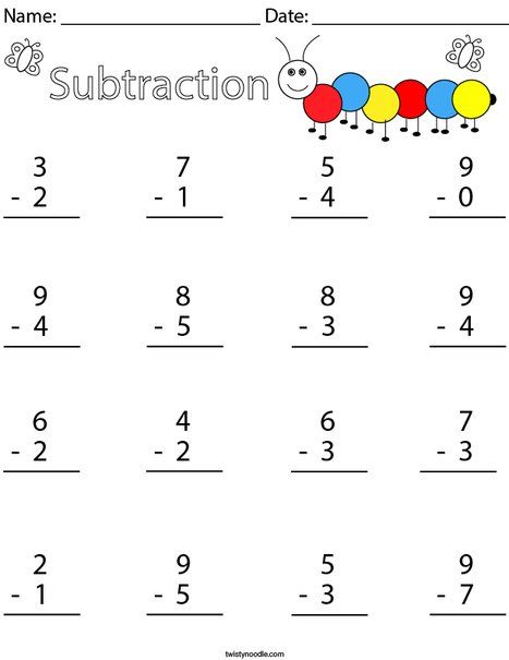 the worksheet for addition to subtraction is shown with numbers and bugs