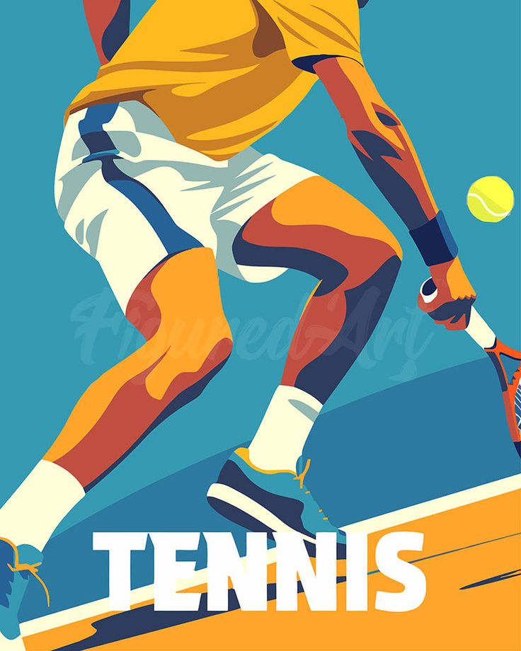 Paint by numbers kit for adults Sport Poster Tennis Figured'Art UK Vintage Tennis Aesthetic, Tennis Art Painting, Tennis Illustration, Diy Wooden Frame, Tennis Artwork, Sports Artwork, Tennis Art, Paint Pots, Tableau Pop Art