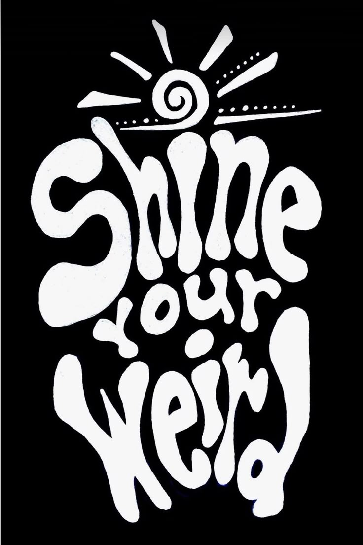 some type of lettering that says shine your very on a black background with the sun above it