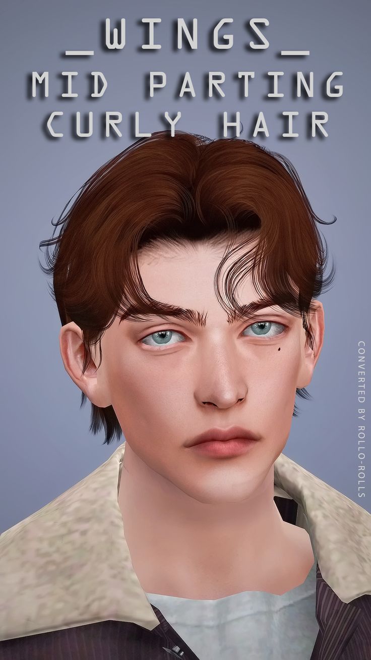 an animated image of a young man with brown hair and blue eyes, wearing a white shirt