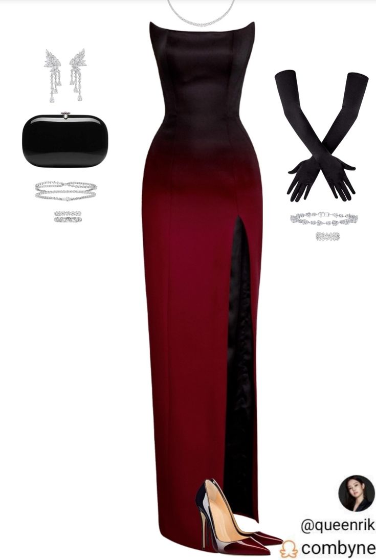 Red Carpet Dresses Ideas, Revenge Dress Ideas, Black And Red Gradient, Red Corset Outfit, Red Gradient, Glam Dresses, Dressy Outfits, Fancy Outfits, Long Prom Dress