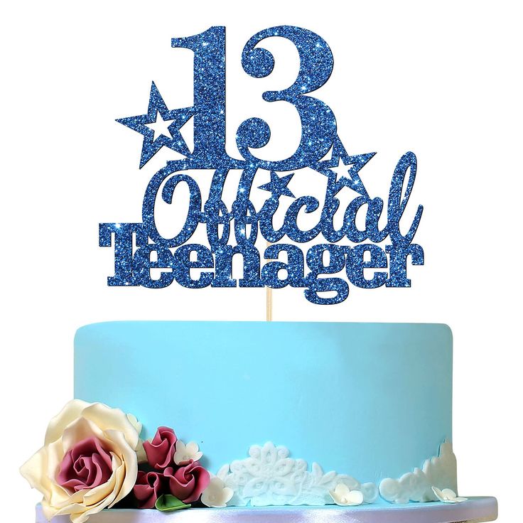 PRICES MAY VARY. 🌙OUTSTANDING MATERIAL: This royal blue 13th official teenager cake topper birthday decorations size about 5.9 * 4.8 inches, which was made from high-quality card board, its sturdy and environmentally friendly. The vivid bright black and royal blue make your cake more eye-catching. 🌙PERFECT GIFT: This happy birthday cake topper is elegant and eye-catching. Let your cake become the focus of the audience, very suitable for muslim Eid, baby shower to celebrate important moments. ? Teenager Birthday Cake, 13th Birthday Party, Teen Cakes, Thirteenth Birthday, 13 Birthday Cake, 13th Anniversary, Happy 13th Birthday, Teenager Birthday, 13th Birthday Parties