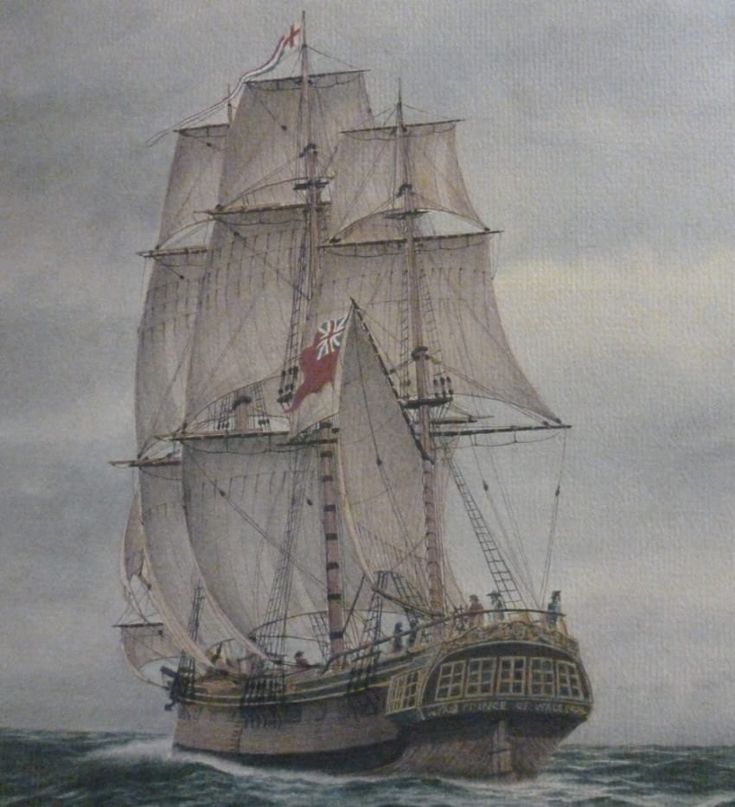 a painting of a sailing ship in rough seas