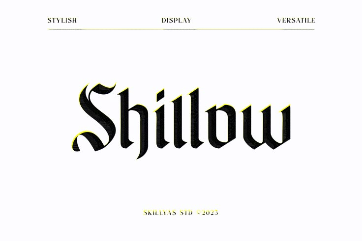 the word shiltow is shown in black and white, as well as an image of