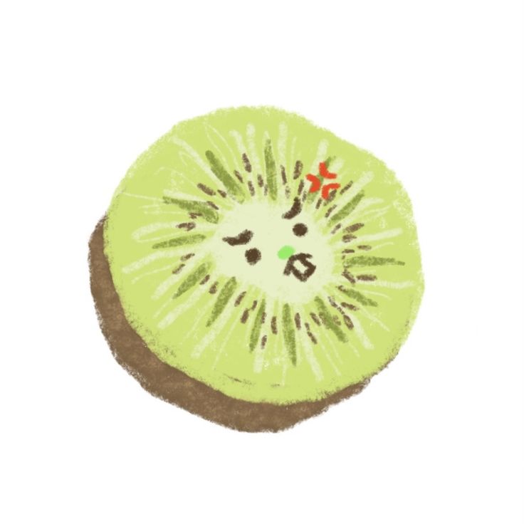 a kiwi fruit is shown in this drawing