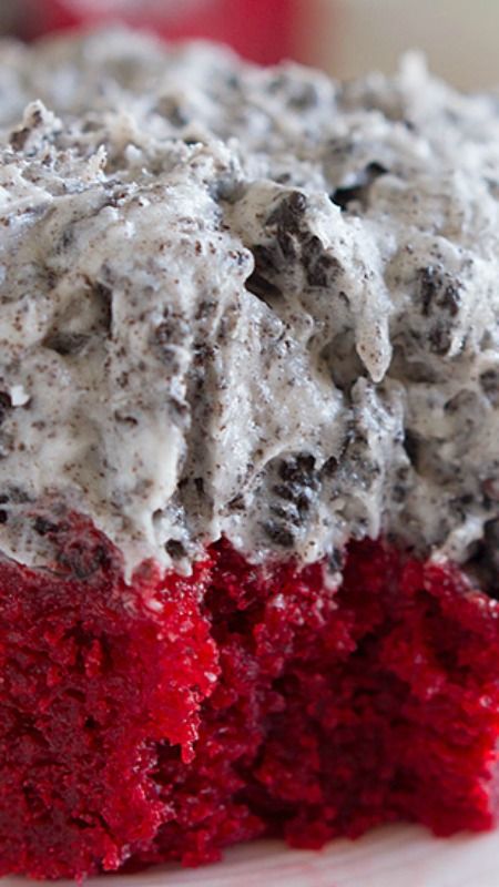 a close up of a red velvet cake on a plate