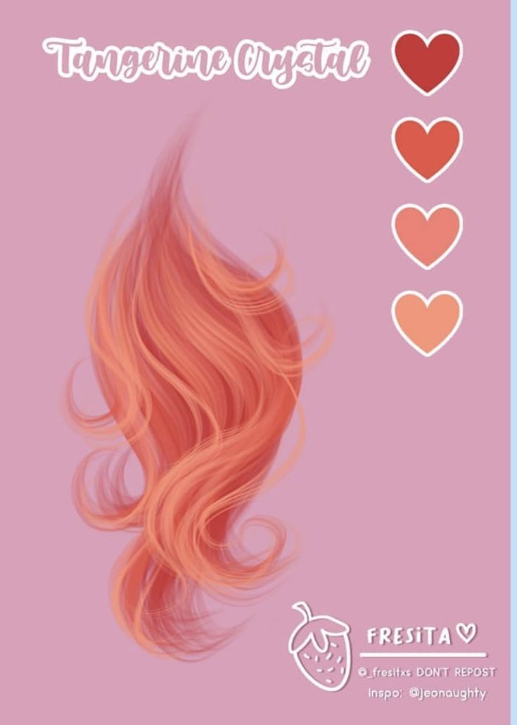 an image of a pink hair with hearts on the side and text that says, i love