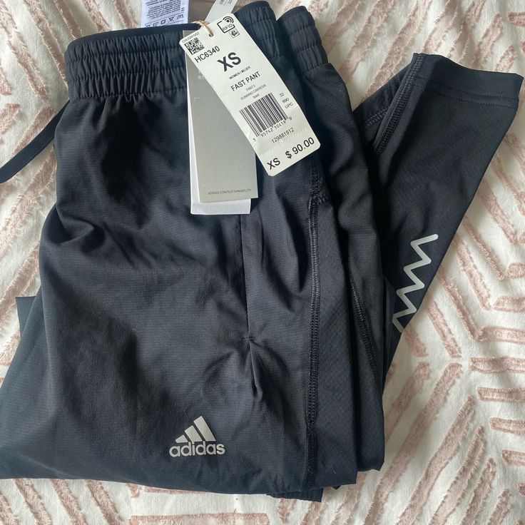 Nwt Adidas Women’s Running Pants. Size Xs. Super Comfortable For Working Out Or Lounging. Two Zippered Pockets. No Trades Adidas Athleisure Pants With Logo, Adidas Gym Pants With Three Stripes, Adidas Athleisure Bottoms, Adidas Athleisure Athletic Fit Bottoms, Adidas Athletic Fit Sportswear Bottoms, Casual Adidas Joggers For Workout, Casual Adidas Sweatpants For Workout, Adidas Three Stripes Joggers For Workout, Adidas Stretch Joggers For Jogging