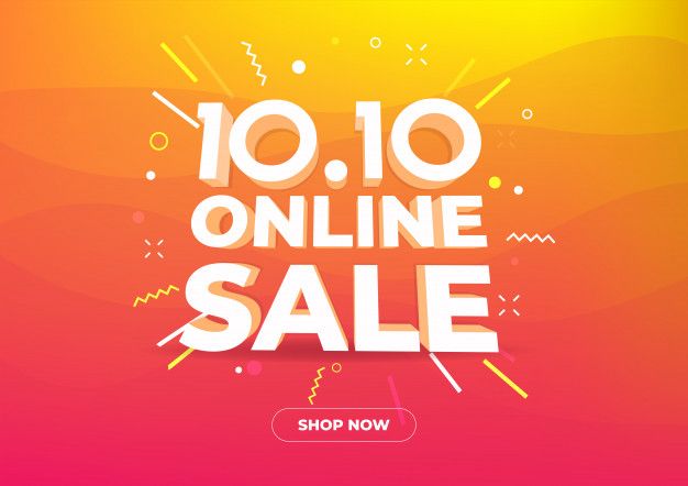 an image of a sale banner with the words 10 0 online