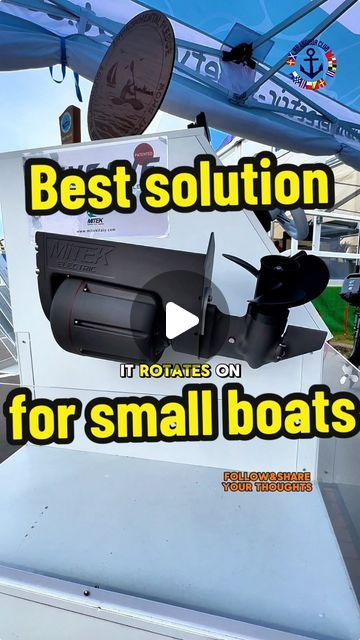 there is a boat with the words best solution for small boats