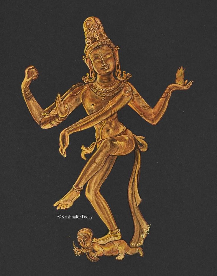 an image of a golden statue on a black background