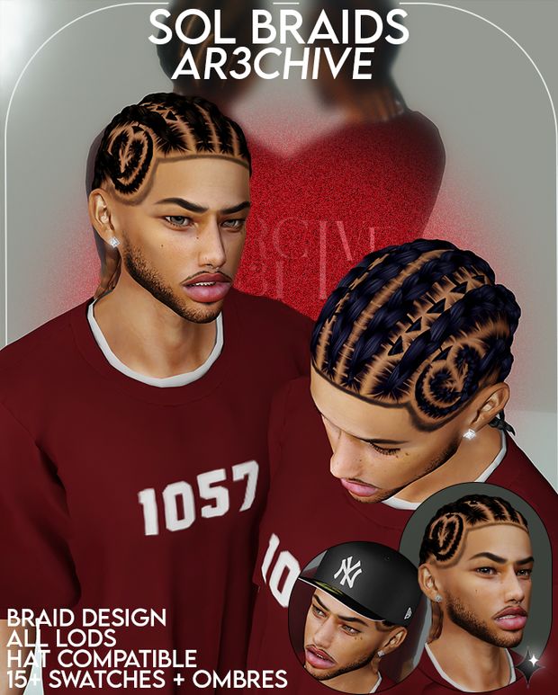 an image of two men with braids on their heads and one wearing a red shirt