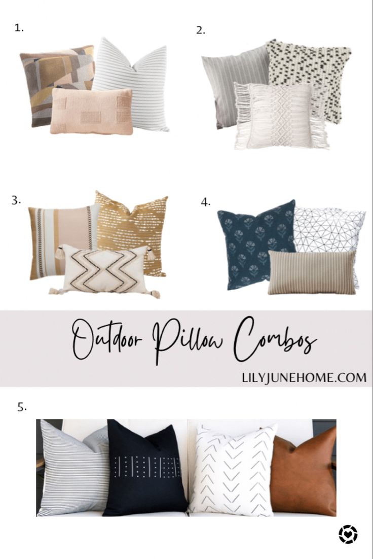 pillows that are all different colors and sizes