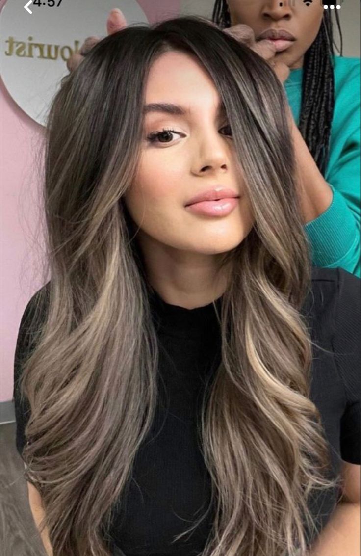 Blonde Hair For Brunettes, Curled Hair With Braid, Ash Blonde Hair Balayage, Highlights For Dark Brown Hair, Brown Hair Shades, Black Hair Balayage, Grey Hair Inspiration, Brunette Hair With Highlights, Dark Hair With Highlights