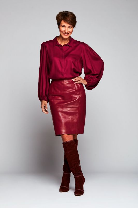 Mart Visser Reagan Leather Rok Bordeaux Leather Skirt, Puffer, Split, Winter Jackets, Pumps, Leggings, Van, Leather, Design