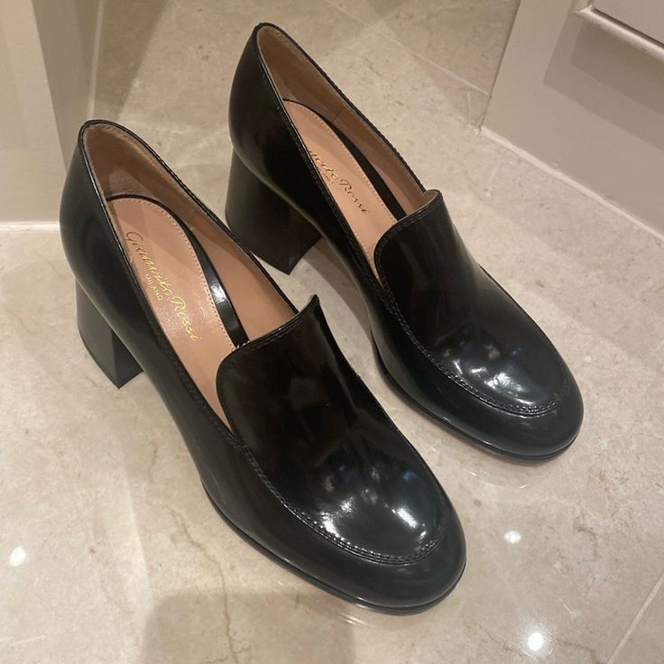 Gianvito Rossi Block Heel Loafers Brand New. Never Worn. Black Leather. Made In Italy. Size 35. 2.5” Block Heel. Heel Loafers, Block Heel Loafers, Rossi Shoes, Gianvito Rossi, Block Heels, Black Leather, In Italy, Loafers, Women Shoes