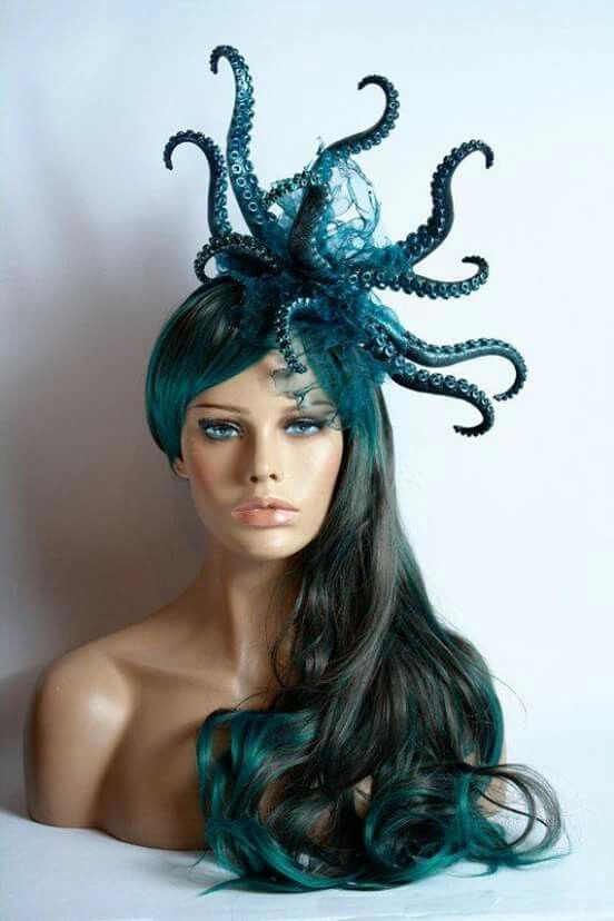 Octopus Headpiece, Evil Mermaid Costume, Halloween Mermaid Costume, Mermaid Headdress, Octopus Costume, Sea Costume, Mermaid Parade, Sea Goddess, Wig Costume