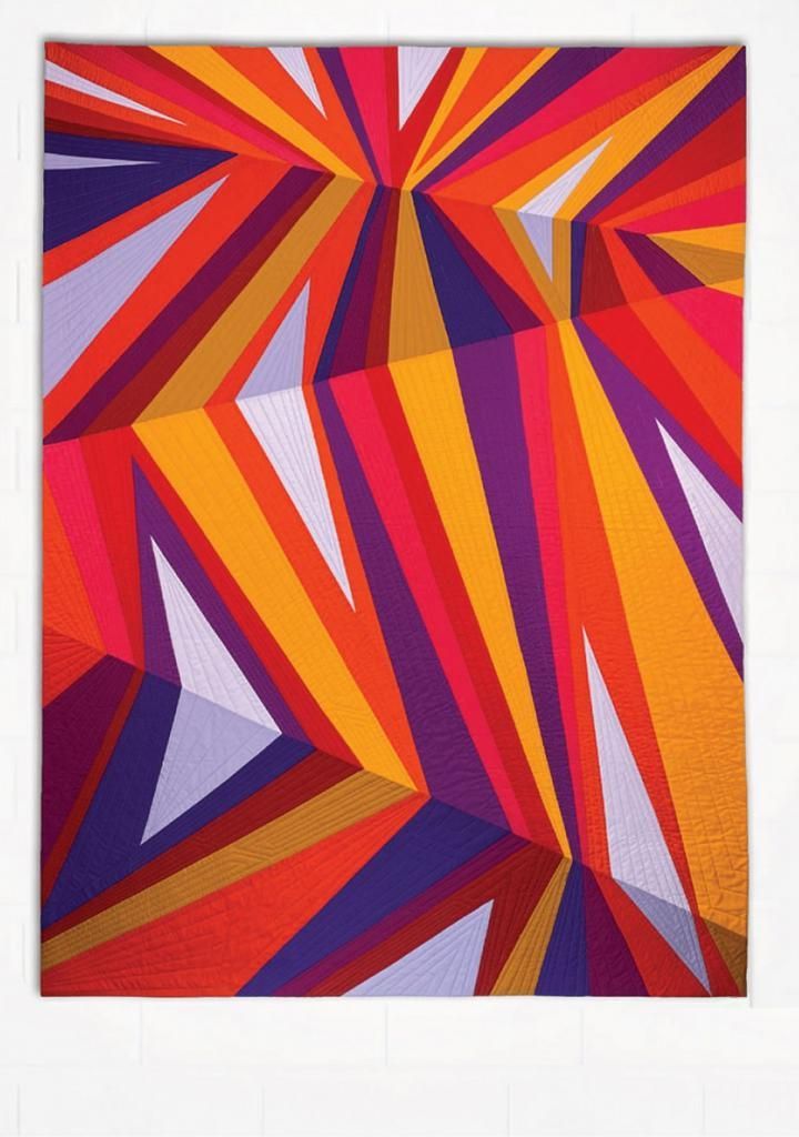 an abstract painting with bright colors and lines in the center, on a white background