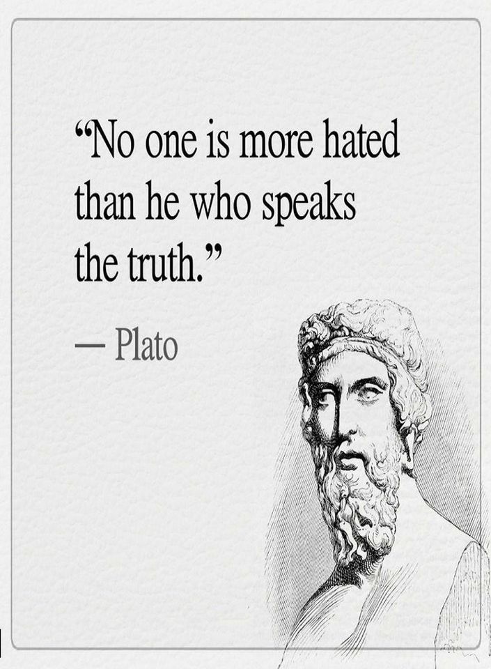 an image of a man with a quote on it that says, no one is more hated than he who speaks the truth