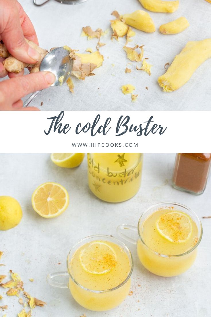 the cold busterer recipe is made with lemons and ginger syrup to make it easier for