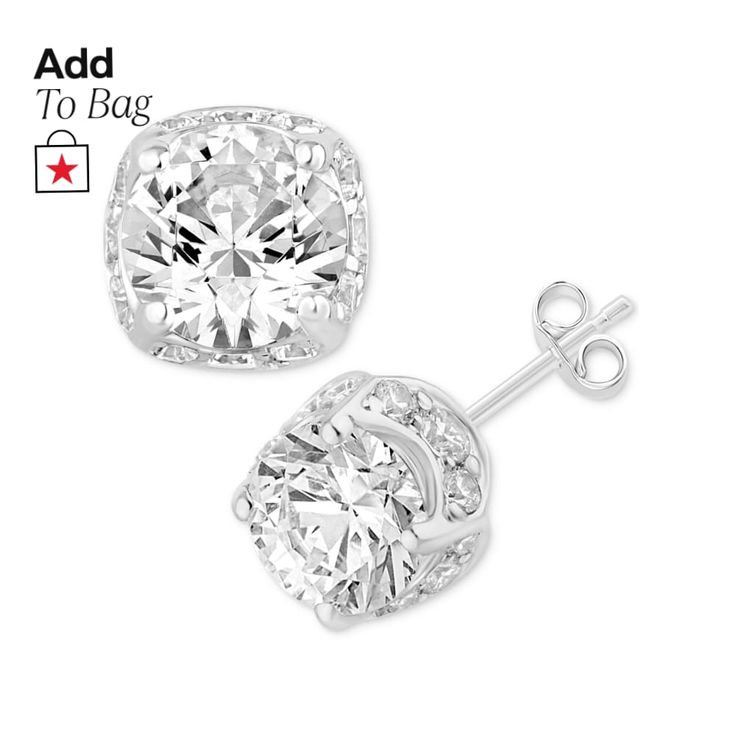 in stock Classic Diamond Cut Earrings For Evening, Diamond Cut Bridal Earrings For Anniversary, Macy's Matching Earrings For Formal Occasions, Macy's Fine Jewelry Wedding Diamond Earrings, Classic Round Cut Evening Earrings, Macy's Fine Jewelry Diamond Earrings For Wedding, Macy's Wedding Earrings With Prong Setting, Macy's Formal Cubic Zirconia Jewelry, Macy's Cubic Zirconia Formal Jewelry