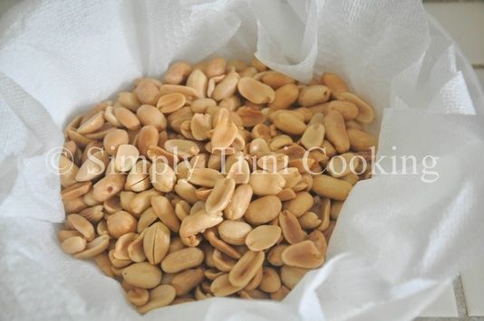 a bag filled with nuts sitting on top of a counter