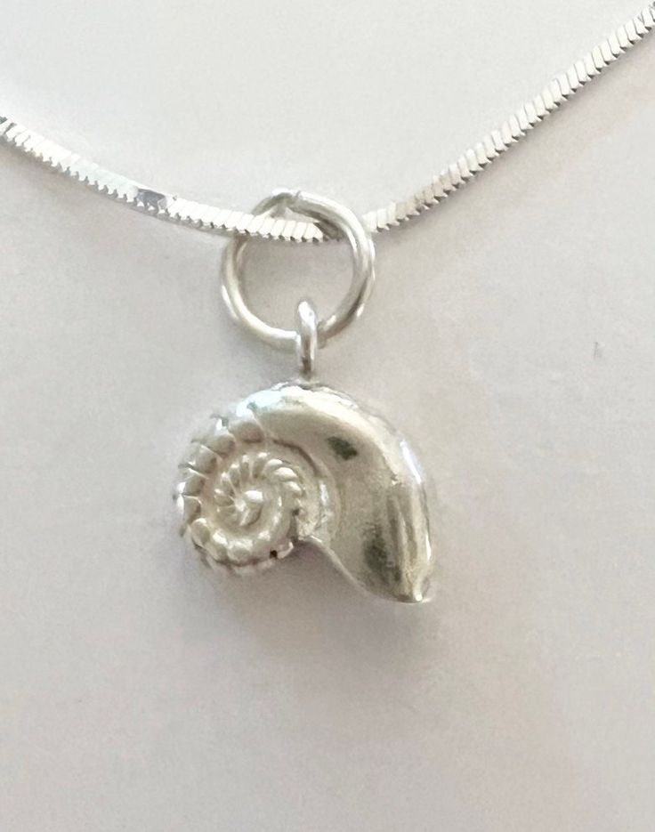 .925 sterling silver charm with 18" square cut snake chain & velvet gift box Jewelry Silver Necklaces, Casted Jewelry, Nautilus Necklace, Coastal Jewelry, Silver Clay, Silver Jewelry Necklace, Funky Jewelry, Jewelry Lookbook, Square Cut