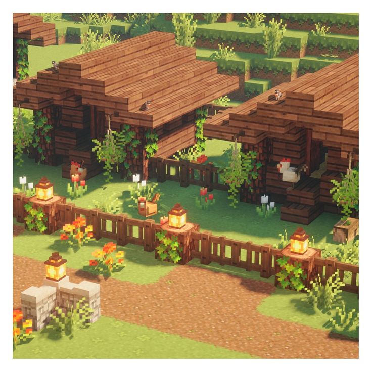 an aerial view of a small village in the game animal crossing, which includes several wooden houses