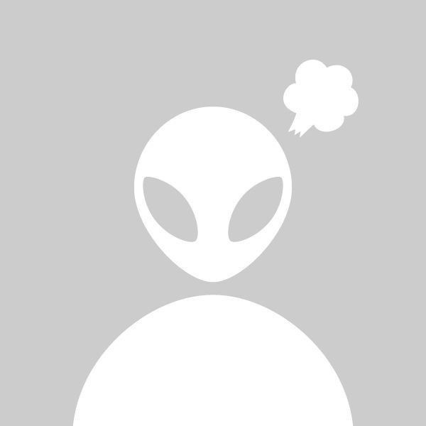 an alien with a thought bubble above it's head on a gray and white background