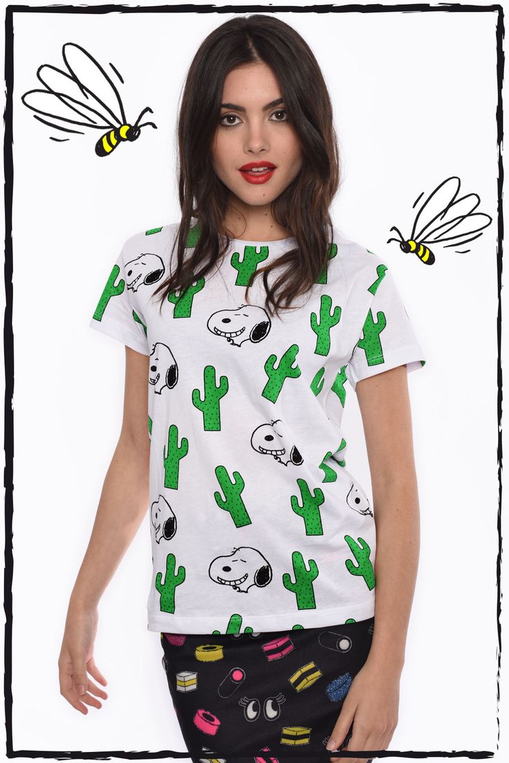 Snoopy Holiday, That Smile, Bad To The Bone, Cactus Print, Smile On, Women's Shirts, Spring Summer Outfits, Matching Outfits, So Happy